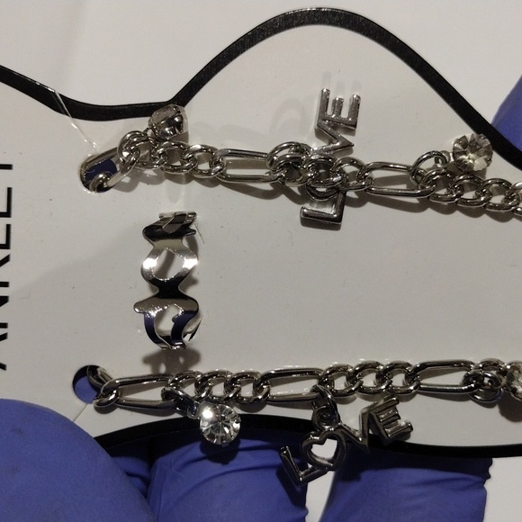 Silver-Tone Love word Anklet with Matching Toe Ring – Boho Festival Jewelry Set - Picture 8 of 8